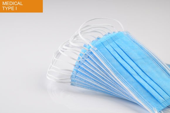 Price as low as USD0.45 each, Disposable Medical Face Mask TYPE I, Non Sterile With EC REP (Box of 50)