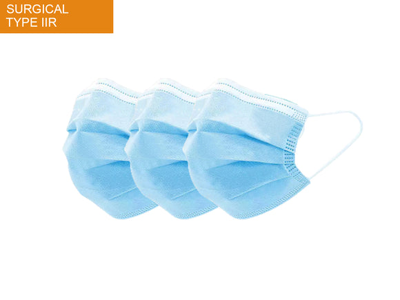 Price as low as 0.736 each, Disposable Surgical Face Mask TYPE IIR, Non Sterile With EC REP (Box of 50)